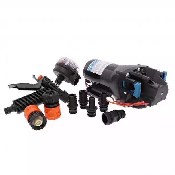 Pompe de lavage 12V 11A kit de lavage HotShot HD4 débit 15 l/mn pression 4.1 bar