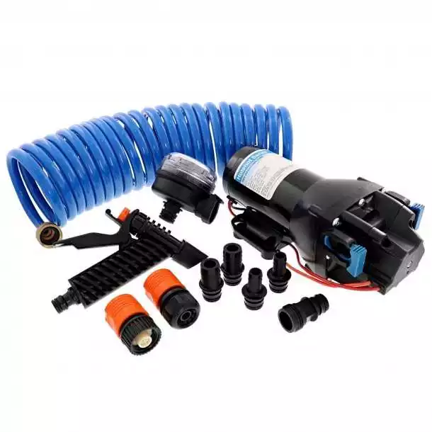 Pompe de lavage HotShot HD4 12V 15 L/min 4.1 bar avec pistolet et tuyau spirale