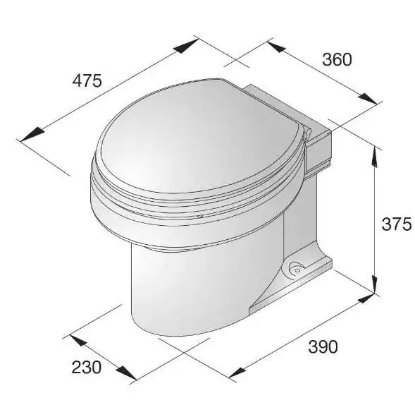 Toilette type TMW 24V sans boitier de commande