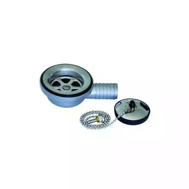 Bonde coudée diamètre 70mm avec bouchon et sortie diamètre 25mm