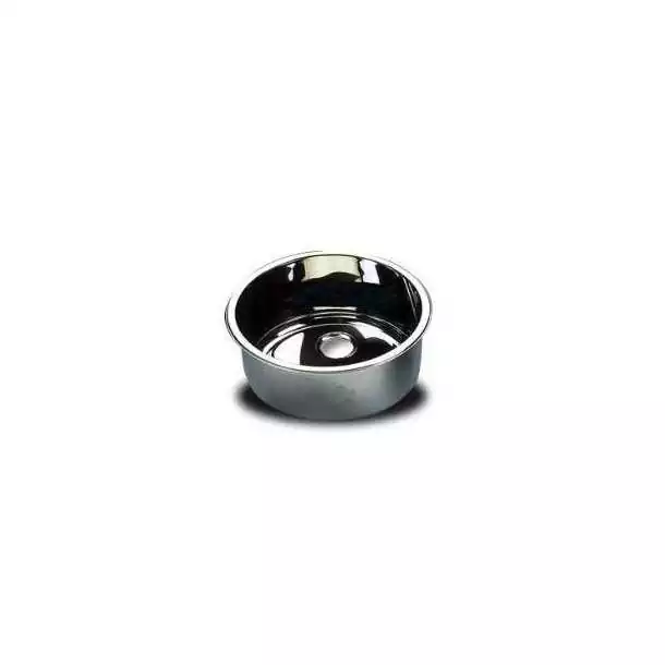 Évier rond inox poli diamètre 42mm évacuation sur côté Livré sans bonde