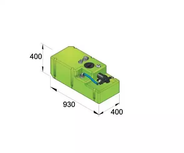 Systeme COMFORT complet 12V réservoir à eau potable 88 Litres avec pompe 13,5 L/min