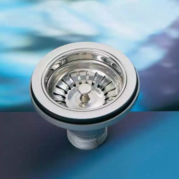 Bonde droite diamètre 50mm BSP avec sortie fileté diamètre 90mm tuyaux 20/40mm