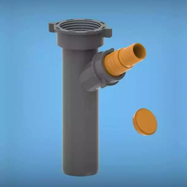 Tube d'évacuation Femelle diamètre 40mm BSP avec raccord en Y 40mm