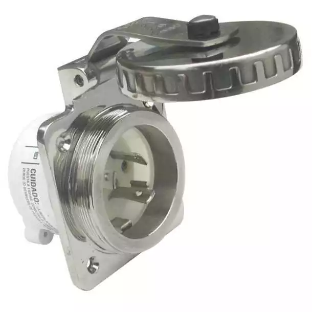 Socle de prise en inox pour tableau arrière 32amps 220V 50HZ
