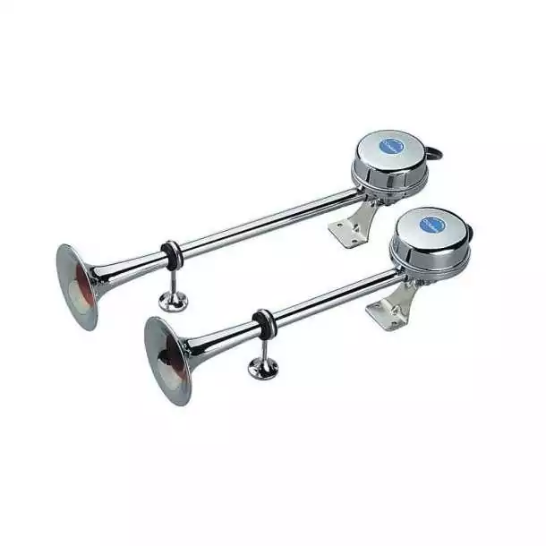 Avertisseur électrique 2 trompes 122dB EM1/2 Longueur 400/470mm 24V