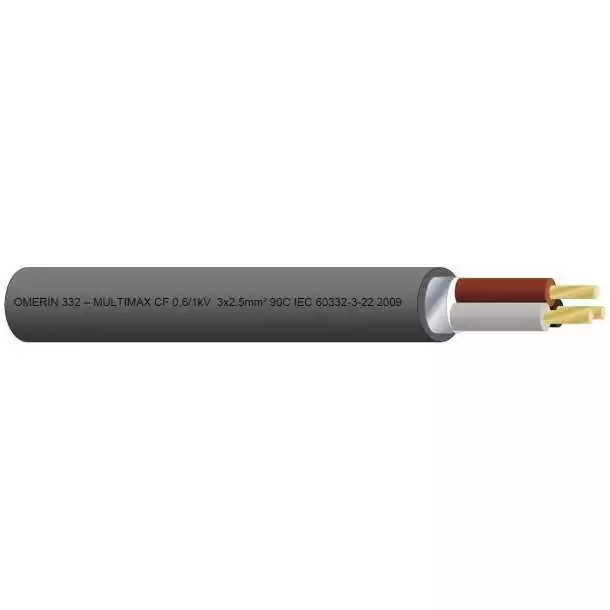 Câble électrique Multimax CF 2x6mm² noir vendu par 25m
