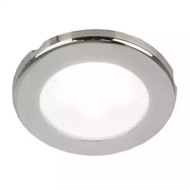 Plafonnier EuroLED 75 à visser inox éclairage blanc chaud 24V Diamètre 72mm