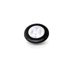 Slim Line LED ronde courtoisie blanc chaud 12V plastique noir