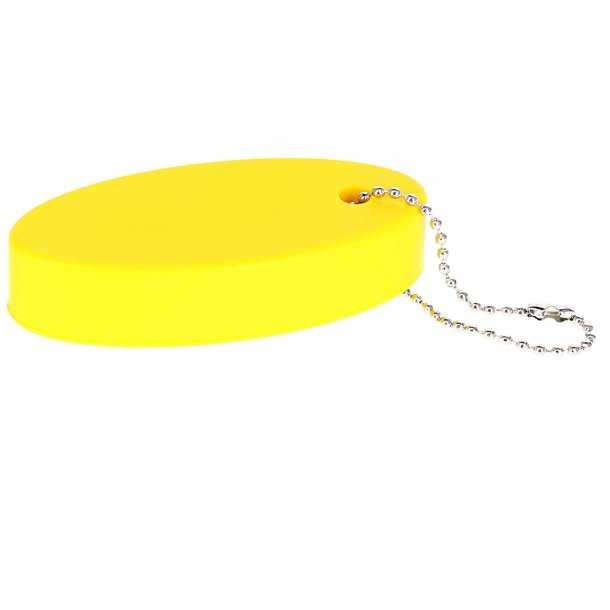 Porte clé flottant ovale jaune
