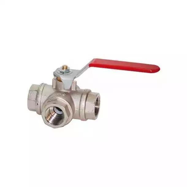 Vanne à sphere bille 3 voies 1/4'' PN32 Laiton chromé F/F/F diamètre 8mm