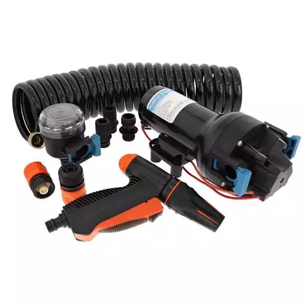 Pompe de lavage HotShot HD6 12V Débit 23L/min 4,8 bar avec tuyau