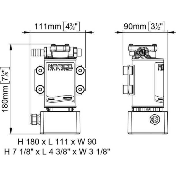 Pompe réversible OCK1-E pour transfert huile/diesel 15L/min 12/24V