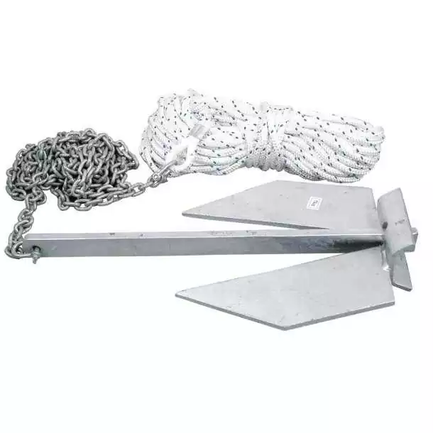Kit de mouillage avec ancre plate 10 kg chaîne et cordage
