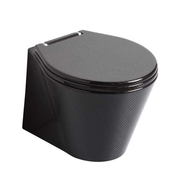 WC X-Light 24V standard-carbone polishé intérieur bol blanc-électrovanne