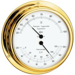 Thermometre Hygrometre laiton diamètre 130mm