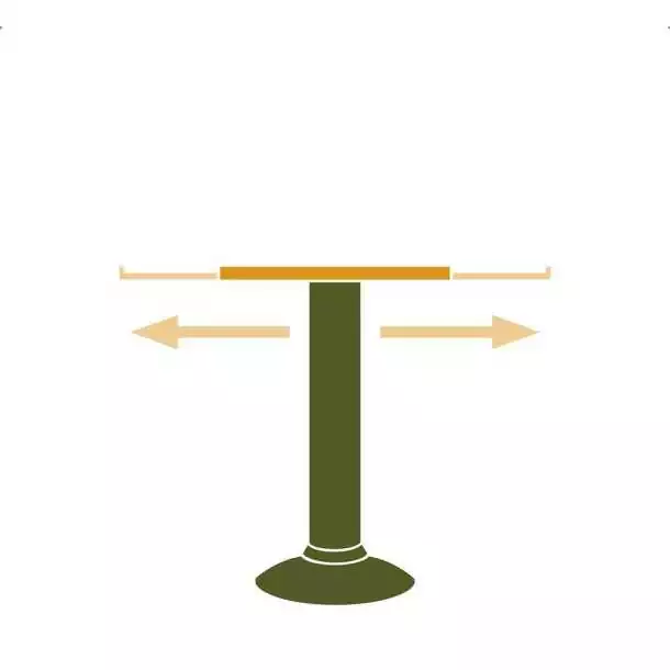 Support de table T-system movable course de 200mm