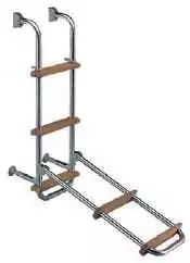 Echelle inox plable L.74CM 1+2 marches