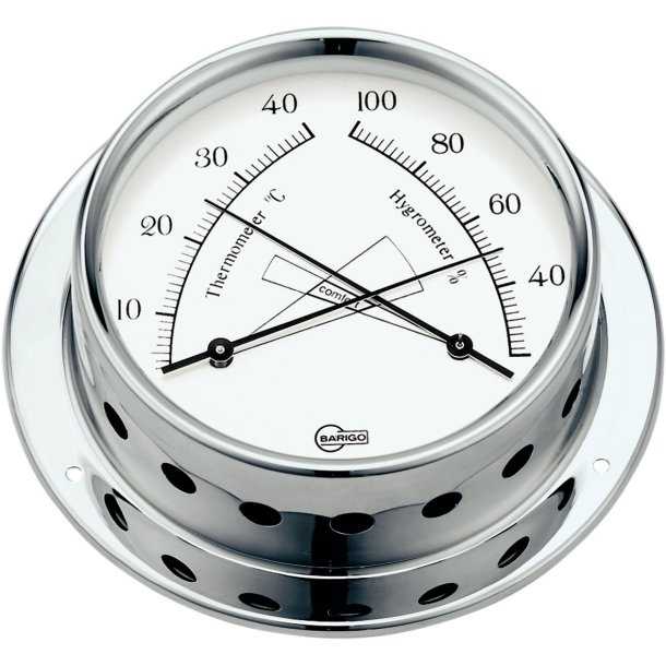 Thermometre Hygrometre chrome diamètre 85mm