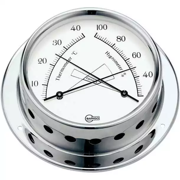 Thermometre Hygrometre chrome diamètre 85mm