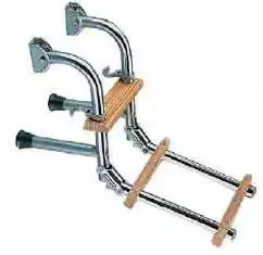 Echelle inox 3 marches bois