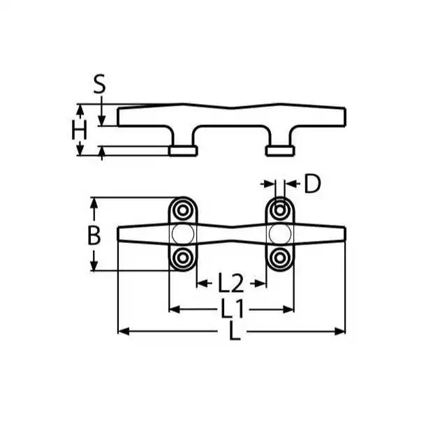 Taquet rond Inox A4 Longueur 250mm