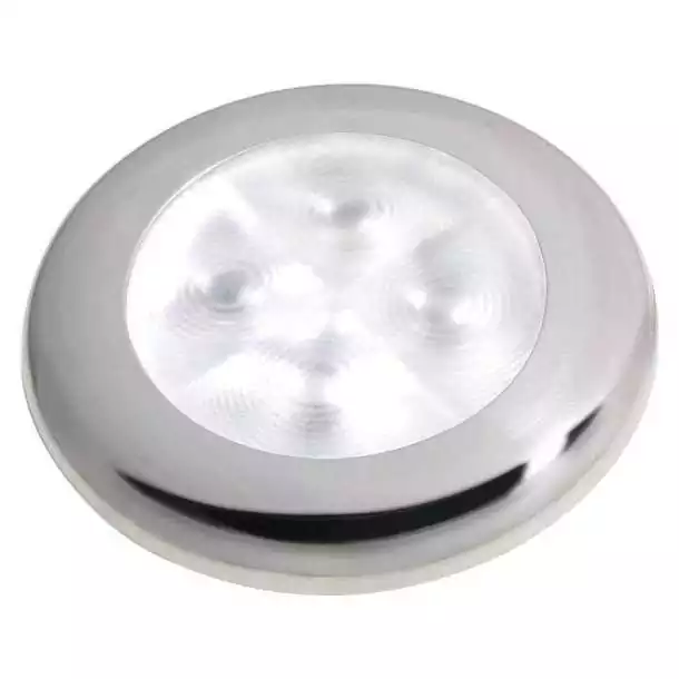 Slim Line LED ronde courtoisie rouge 12V plastique noir