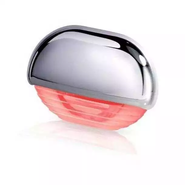 Slim Line LED ronde courtoisie rouge 12V plastique noir