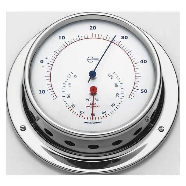 Thermometre Hygrometre inox poli diamètre 85mm