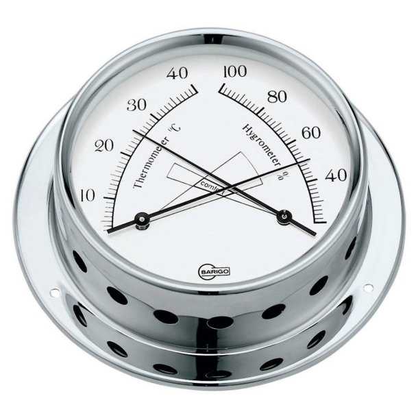 Thermometre Hygrometre inox poli diamètre 100mm