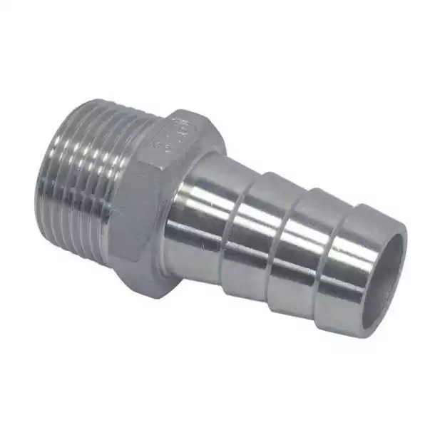 Raccord Inox Male Male cannelé et fileté 1-1/2'' diamètre 38mm