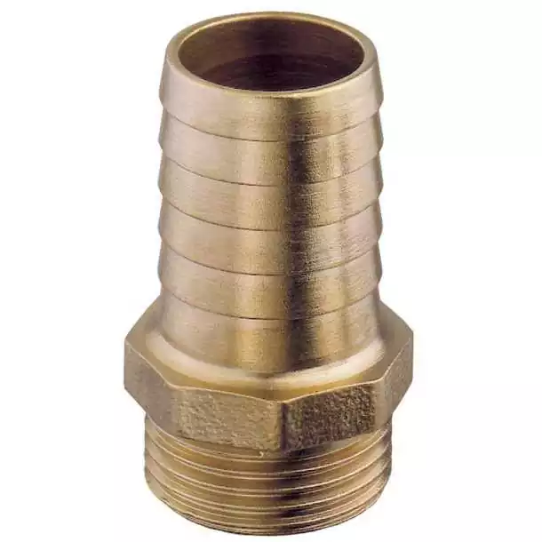 Raccord Laiton Male Male cannelé et fileté 3/4'' entrée 20mm sortie 13mm