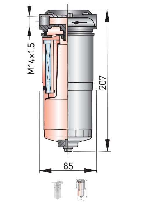 Séparateur d'eau/filtre à carburant essence et diesel WS180 complet max 180l/h