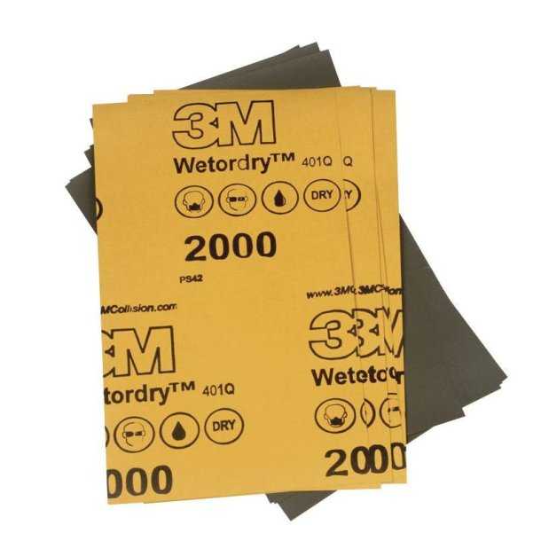 Pochette de 50 feuilles micro abrasives 3M™ Wetordry™ 401Q P1500