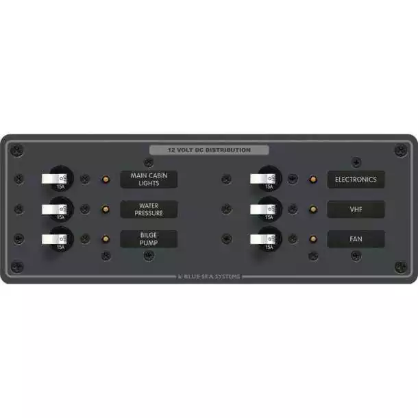 Panneau DC 6 Toggles blancs 12/24V