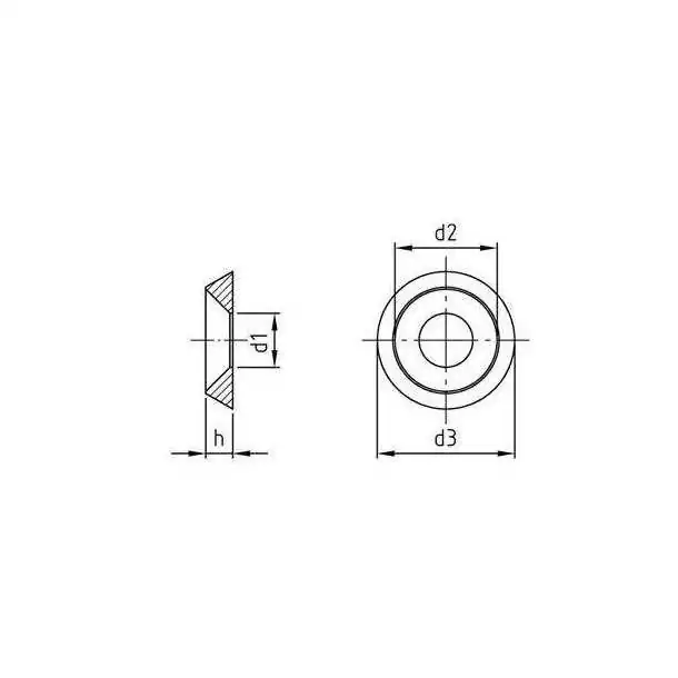 Rondelle cuvette decolletée Diamètre 6mm Inox A4 Vendu par 100