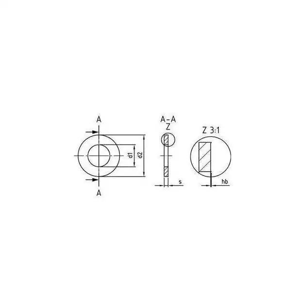 Rondelle moyenne forme M inox A4 Diamètre 14mm Vendu par 50