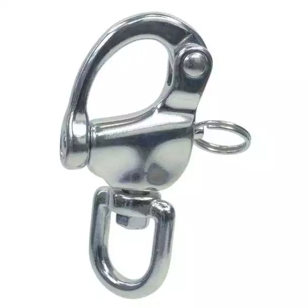 Mousqueton de drisse à émerillon Longueur 128mm inox
