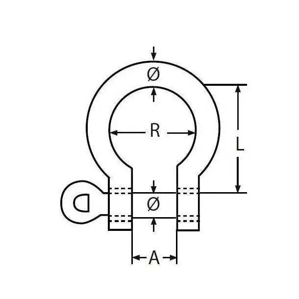 Manille lyre A4 diamètre 6mm