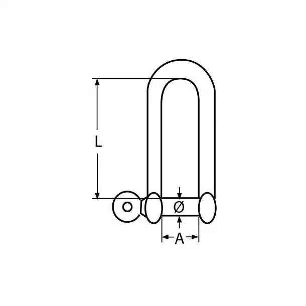 Manille droite type long A4 diamètre 12mm