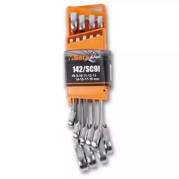 Jeu de 9 clés mixtes à cliquet réversible AVEC support compact Jeu de 9 clés mixtes à cliquet réversible AVEC support compact