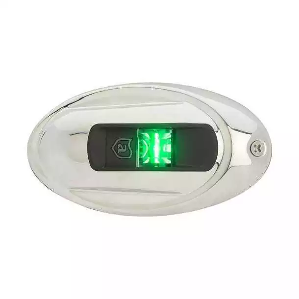 Feu de navigation vertical inox oval vert LightArmor Vendu par 6