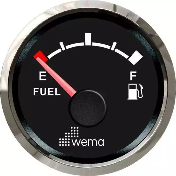 Indicateur carburant 12V NMEA2000 noir encastrement 56mm avec câble de 1m
