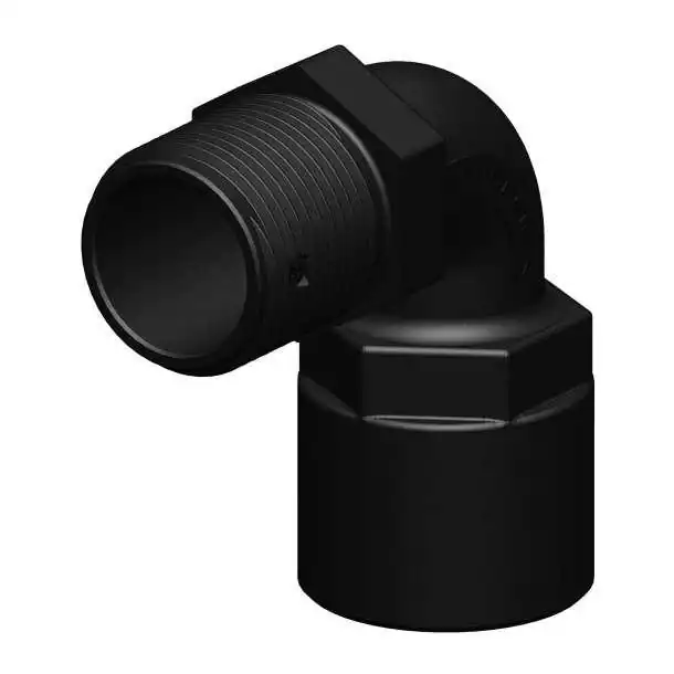 Coude 90° Femelle Mâle fileté fileté 1'' BSP noir