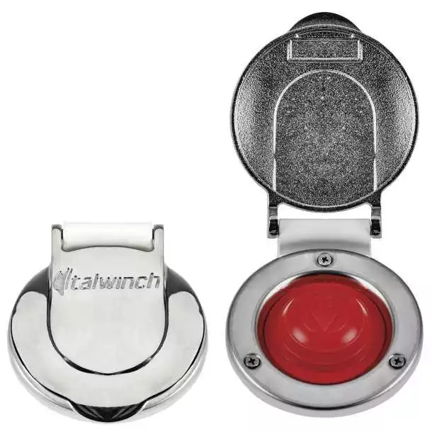 Contacteur à pied descente interrupteur caoutchouc rouge capot inox Contacteur à pied descente interrupteur caoutchouc rouge capot inox