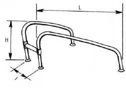 Balcon avant inox 800 par 250 avec rotules