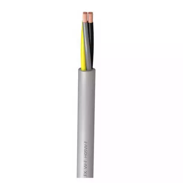 Câble H05VV-F 2x4mm² gris Vendu par 25m