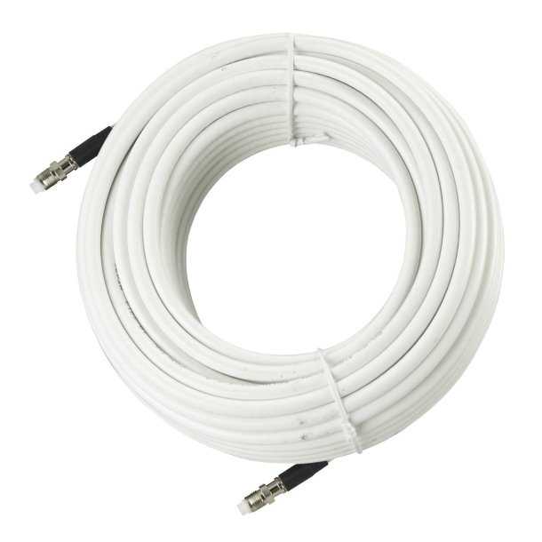 Câble coaxial RG8X 50 Ohms 3m blanc terminaison FME