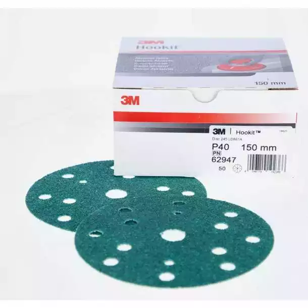 Boite de 50 disques hookit 245 diamètre 150mm P80 15 Trous