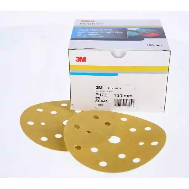 Boite de 100 disques Hookit 3M 255 diamètre 150 P180 15 Trous
